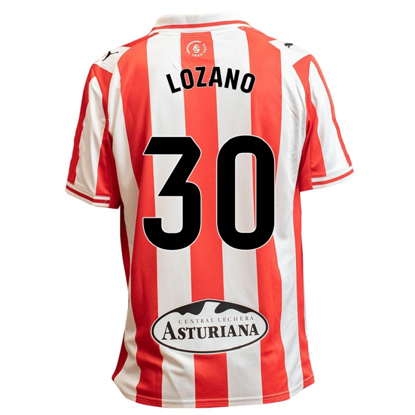 Danxen Børn Álex Lozano #30 Hvid Rød Hjemmebane Spillertrøjer 2025/26 Trøje T-Shirt