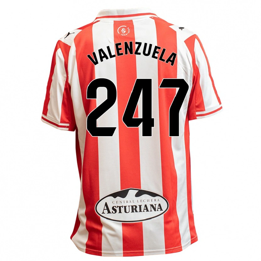 Danxen Børn Sebastián Valenzuela #247 Hvid Rød Hjemmebane Spillertrøjer 2025/26 Trøje T-Shirt