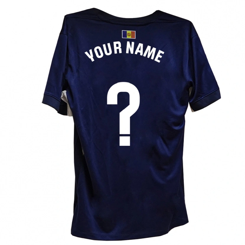 Danxen Børn Dit Navn #0 Marineblå Hvid Hjemmebane Spillertrøjer 2025/26 Trøje T-Shirt