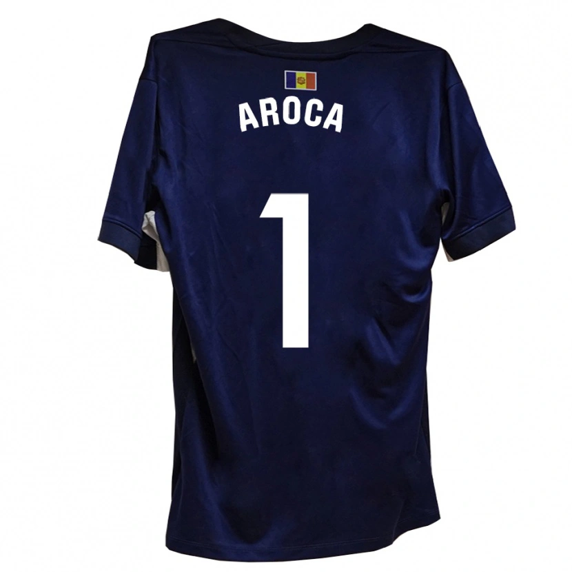 Danxen Børn Víctor Aroca #1 Marineblå Hvid Hjemmebane Spillertrøjer 2025/26 Trøje T-Shirt