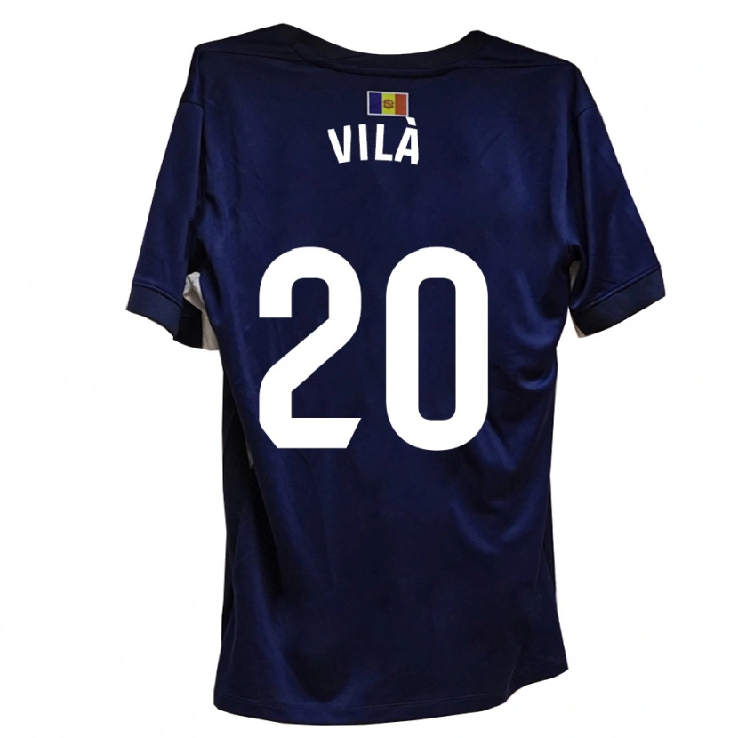 Danxen Børn Martí Vilà #20 Marineblå Hvid Hjemmebane Spillertrøjer 2025/26 Trøje T-Shirt
