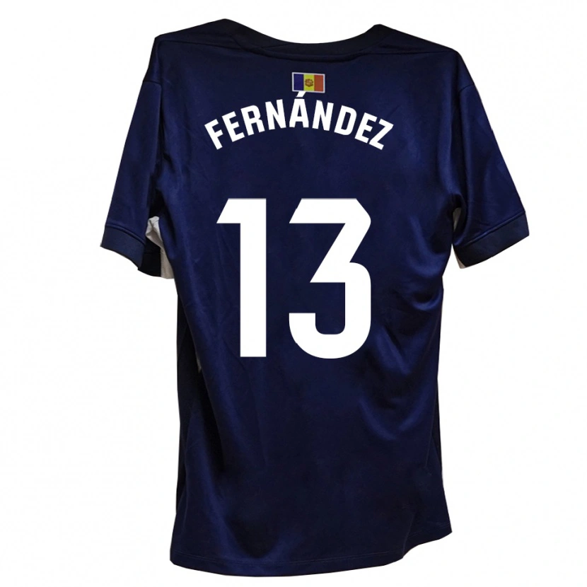Danxen Børn Ferran Fernández #13 Marineblå Hvid Hjemmebane Spillertrøjer 2025/26 Trøje T-Shirt