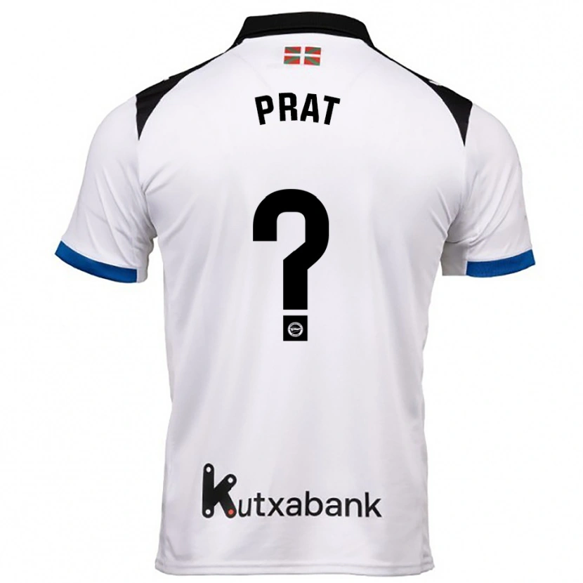 Danxen Børn Jaric Prat #0 Hvid Blå Udebane Spillertrøjer 2025/26 Trøje T-Shirt