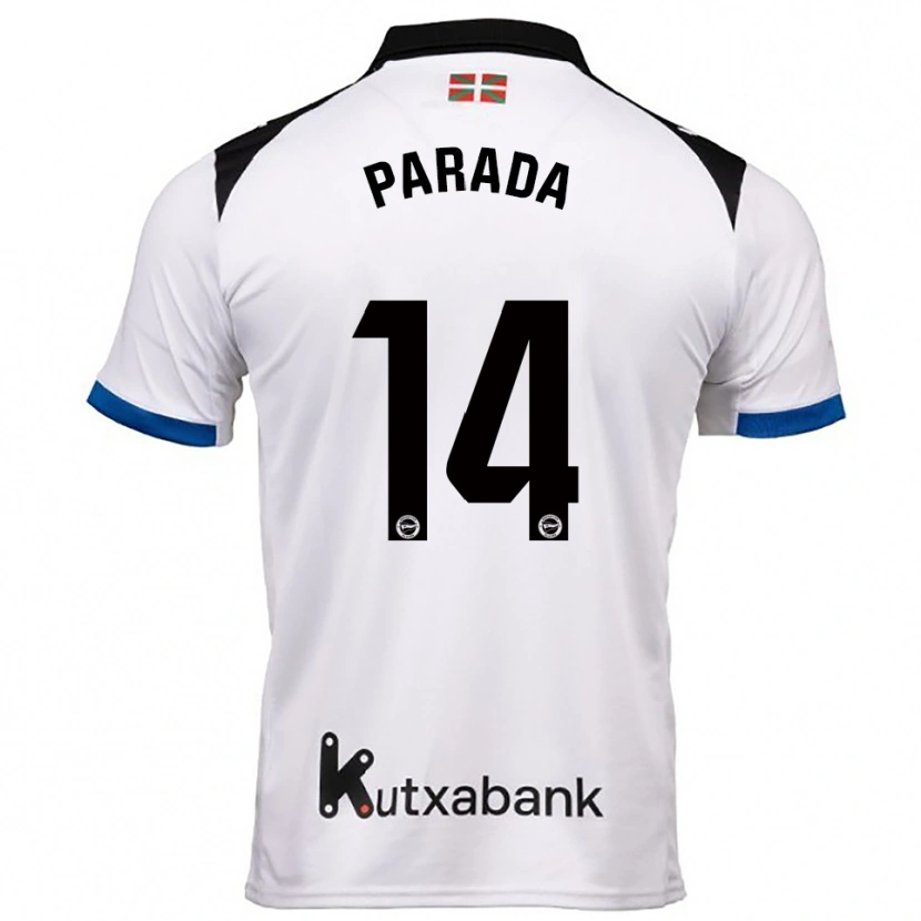 Danxen Børn Victor Parada #14 Hvid Blå Udebane Spillertrøjer 2025/26 Trøje T-Shirt