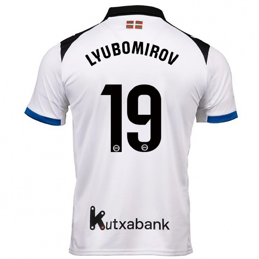 Danxen Børn Daniel Lyubomirov #19 Hvid Blå Udebane Spillertrøjer 2025/26 Trøje T-Shirt