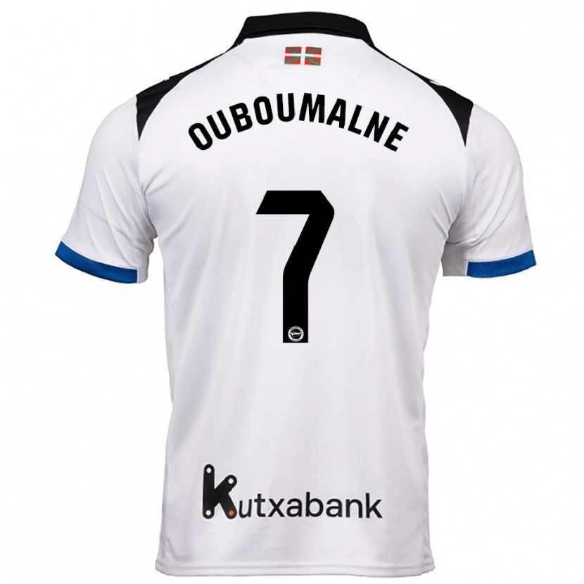 Danxen Børn Ibra Ouboumalne #7 Hvid Blå Udebane Spillertrøjer 2025/26 Trøje T-Shirt