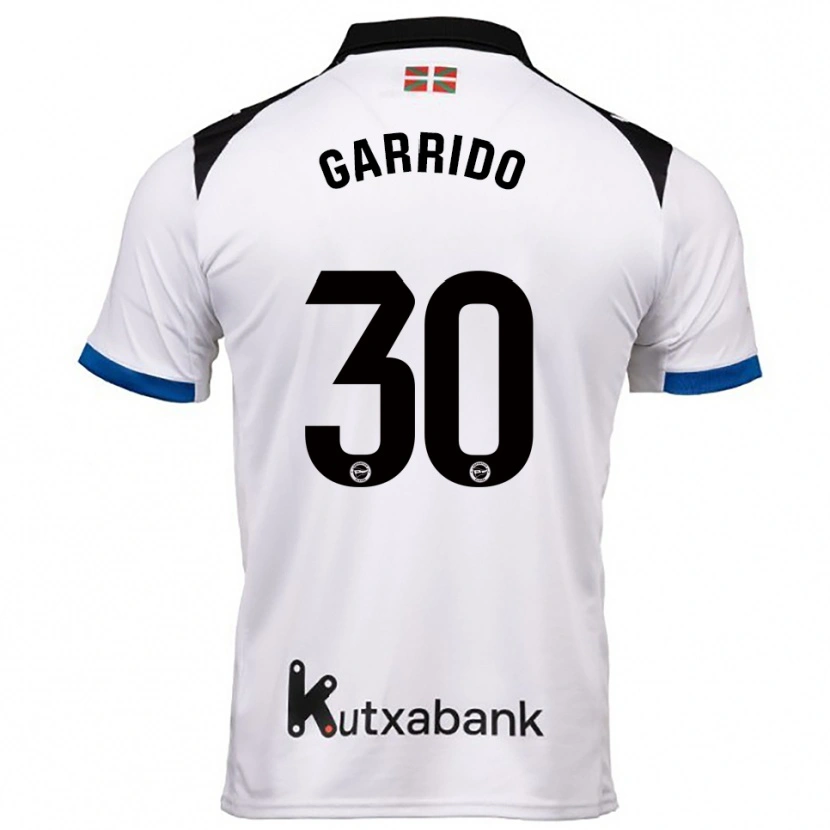 Danxen Børn Iván Garrido #30 Hvid Blå Udebane Spillertrøjer 2025/26 Trøje T-Shirt