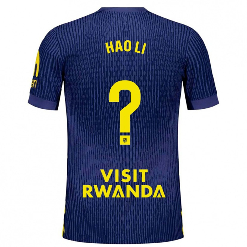 Danxen Børn Hao Li #0 Navy Gul Udebane Spillertrøjer 2025/26 Trøje T-Shirt