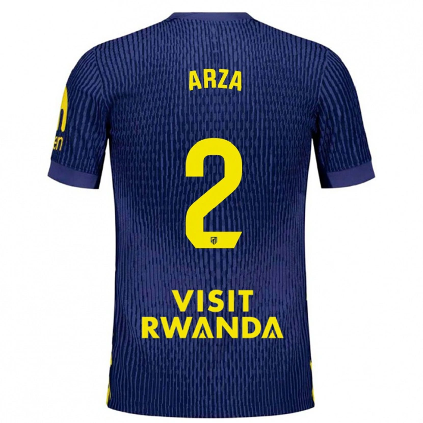 Danxen Børn David Arza #2 Navy Gul Udebane Spillertrøjer 2025/26 Trøje T-Shirt