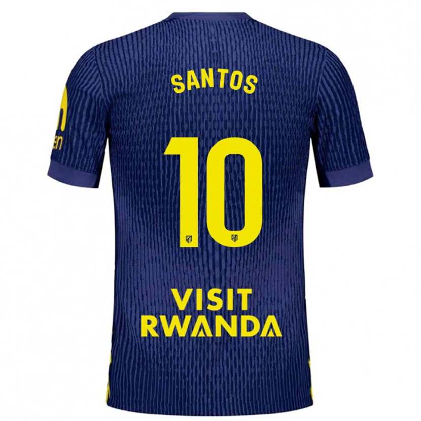 Danxen Børn Leicy Santos #10 Navy Gul Udebane Spillertrøjer 2025/26 Trøje T-Shirt