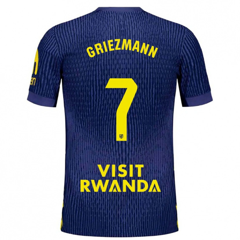 Danxen Børn Antoine Griezmann #7 Navy Gul Udebane Spillertrøjer 2025/26 Trøje T-Shirt