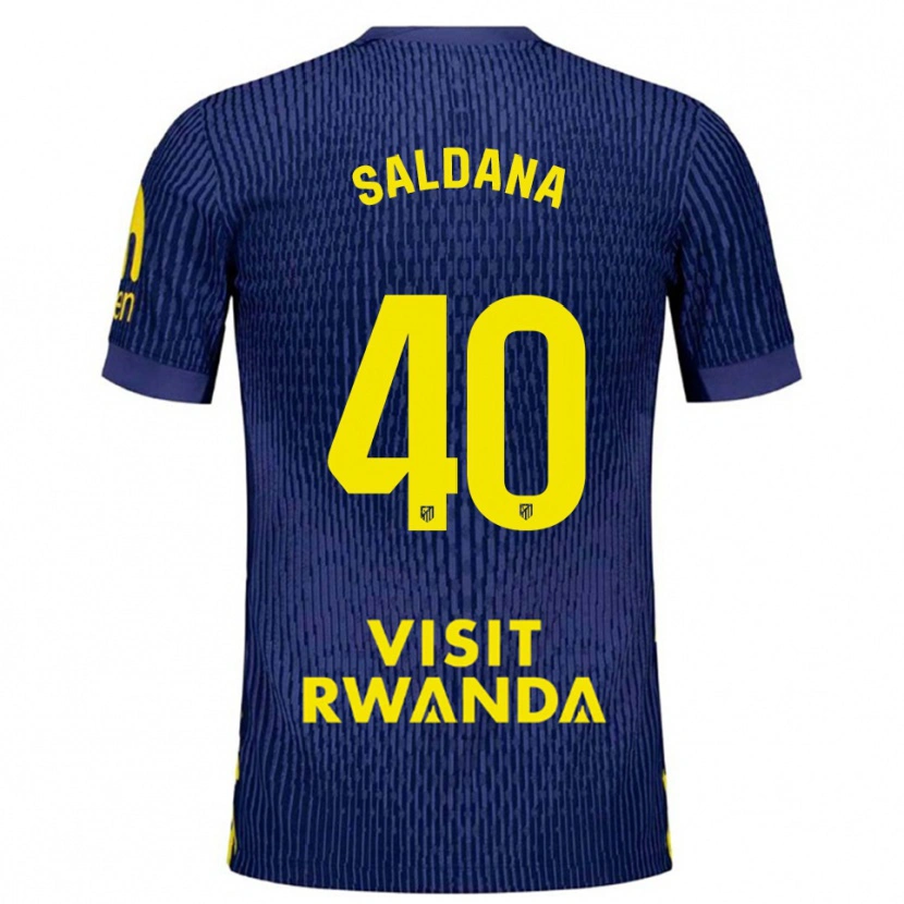 Danxen Børn Jose Saldana #40 Navy Gul Udebane Spillertrøjer 2025/26 Trøje T-Shirt