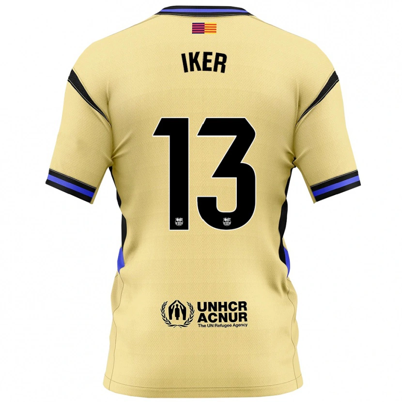 Danxen Børn Iker Rodríguez #13 Gul Sort Udebane Spillertrøjer 2025/26 Trøje T-Shirt