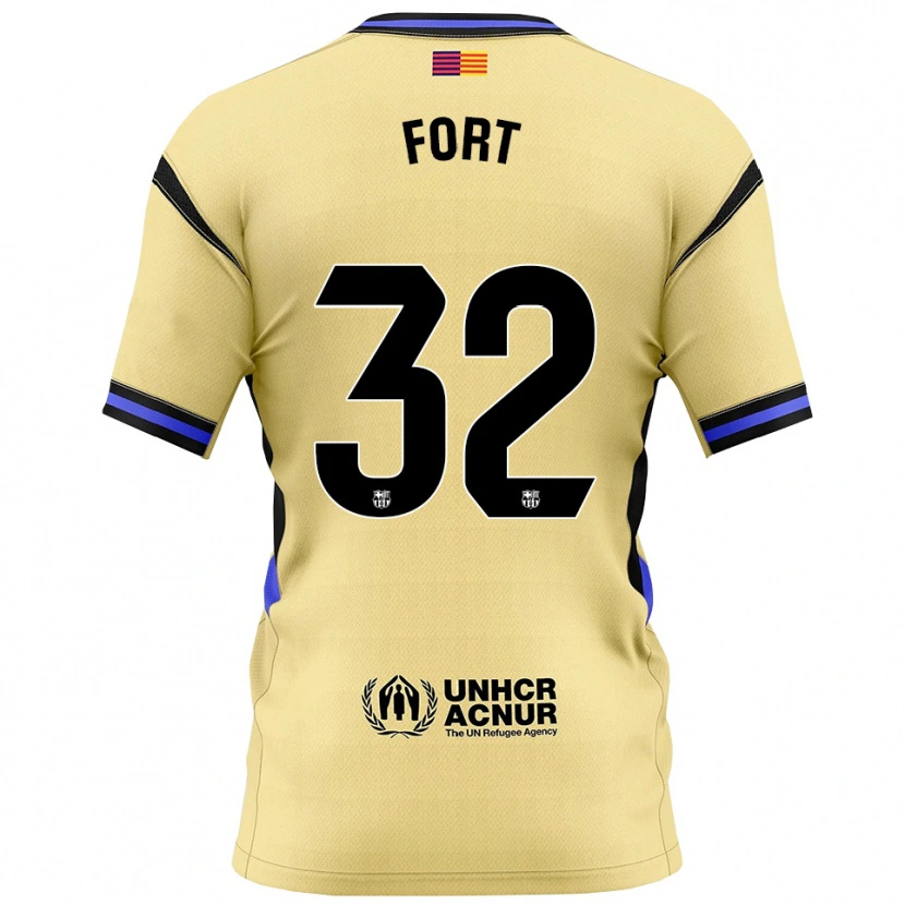 Danxen Børn Héctor Fort #32 Gul Sort Udebane Spillertrøjer 2025/26 Trøje T-Shirt