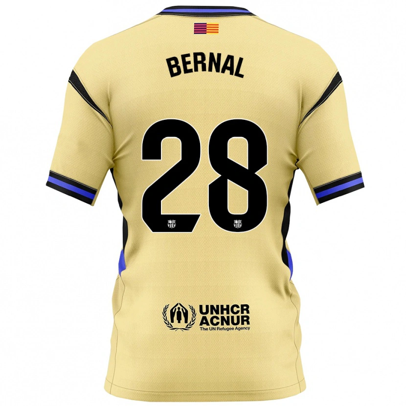 Danxen Børn Marc Bernal #28 Gul Sort Udebane Spillertrøjer 2025/26 Trøje T-Shirt