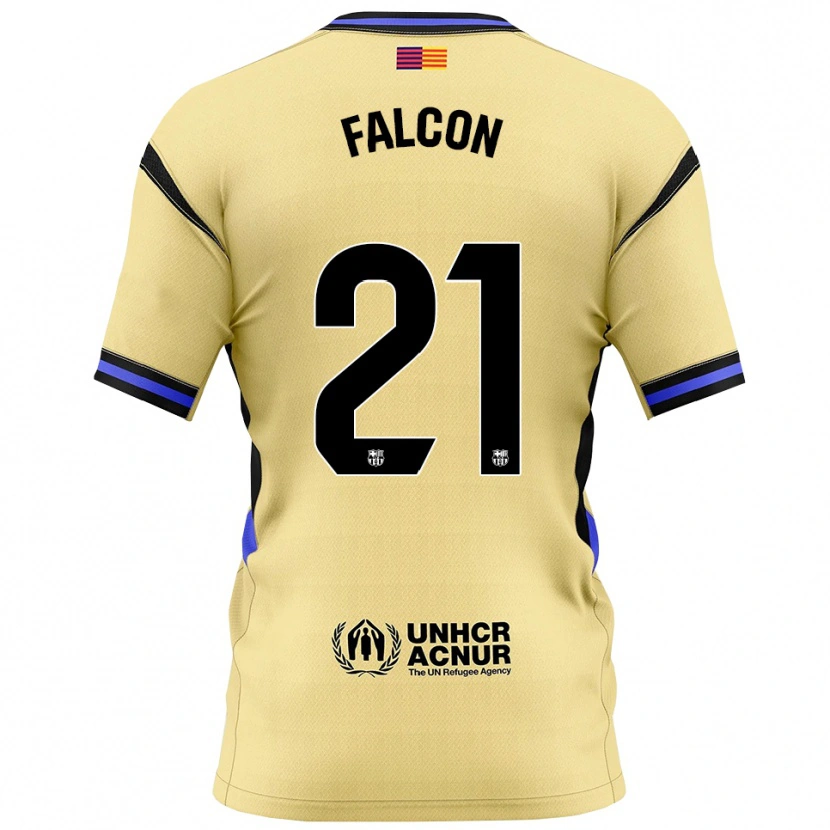 Danxen Børn Andrea Falcon #21 Gul Sort Udebane Spillertrøjer 2025/26 Trøje T-Shirt