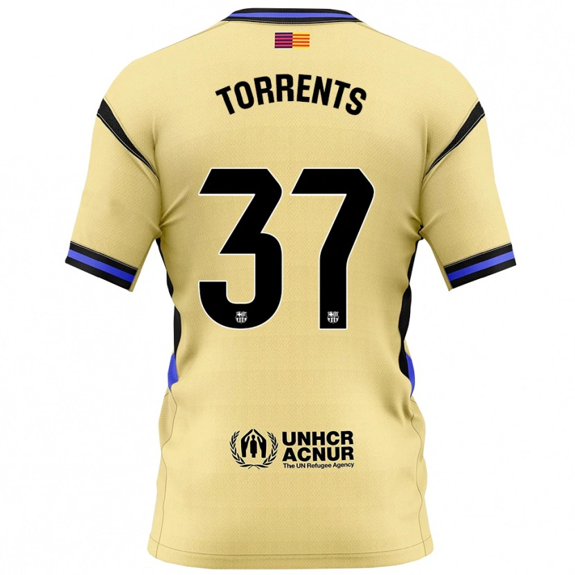 Danxen Børn Jofre Torrents #37 Gul Sort Udebane Spillertrøjer 2025/26 Trøje T-Shirt
