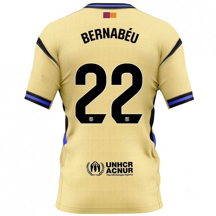 Danxen Børn Pol Bernabéu #22 Gul Sort Udebane Spillertrøjer 2025/26 Trøje T-Shirt