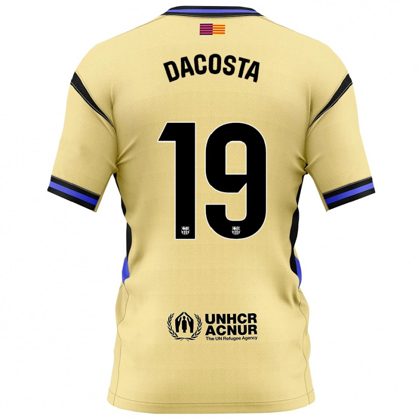 Danxen Børn Raúl Dacosta #19 Gul Sort Udebane Spillertrøjer 2025/26 Trøje T-Shirt