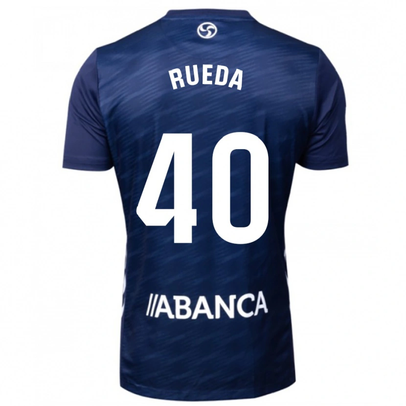 Danxen Børn Javi Rueda #40 Navy Hvid Udebane Spillertrøjer 2025/26 Trøje T-Shirt