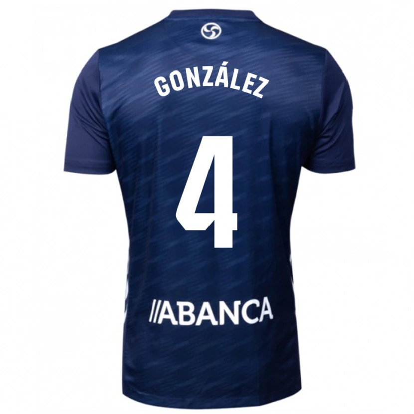 Danxen Børn Paula González #4 Navy Hvid Udebane Spillertrøjer 2025/26 Trøje T-Shirt