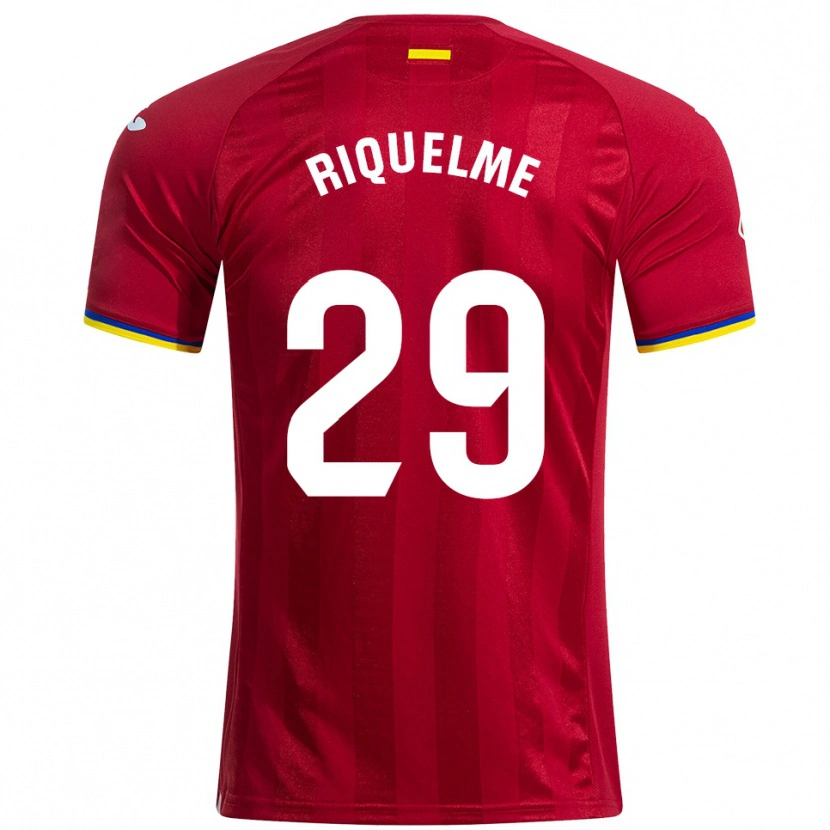 Danxen Børn Adrián Riquelme #29 Rød Gul Blå Udebane Spillertrøjer 2025/26 Trøje T-Shirt