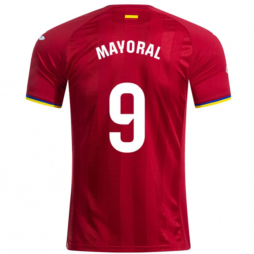 Danxen Børn Borja Mayoral #9 Rød Gul Blå Udebane Spillertrøjer 2025/26 Trøje T-Shirt