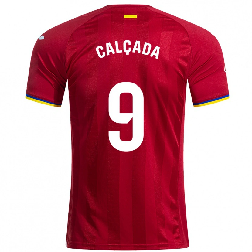 Danxen Børn Gonzalo Calçada #9 Rød Gul Blå Udebane Spillertrøjer 2025/26 Trøje T-Shirt