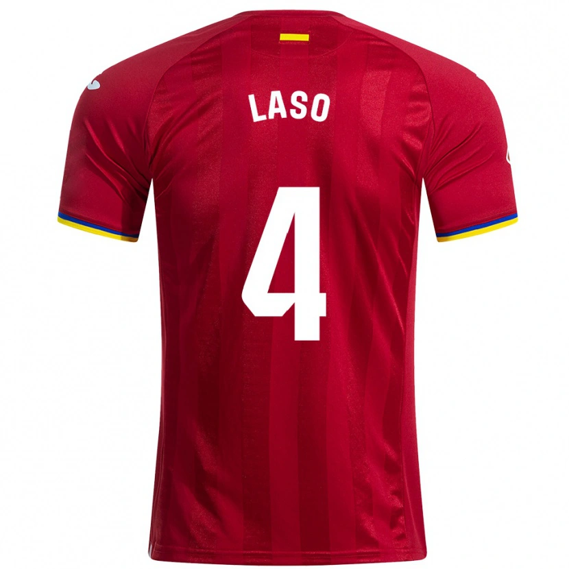 Danxen Børn Lucas Laso #4 Rød Gul Blå Udebane Spillertrøjer 2025/26 Trøje T-Shirt