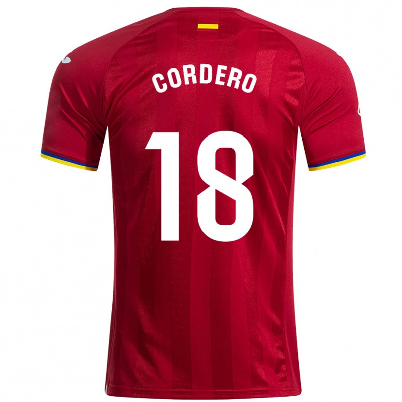 Danxen Børn Alberto Cordero #18 Rød Gul Blå Udebane Spillertrøjer 2025/26 Trøje T-Shirt