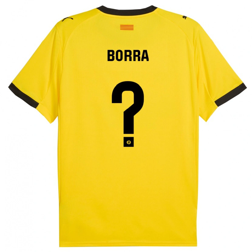 Danxen Børn Biel Borra #0 Gul Sort Udebane Spillertrøjer 2025/26 Trøje T-Shirt
