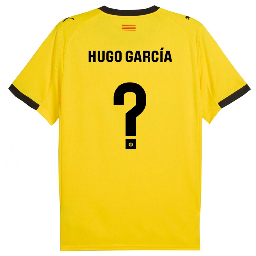 Danxen Børn Hugo García #0 Gul Sort Udebane Spillertrøjer 2025/26 Trøje T-Shirt