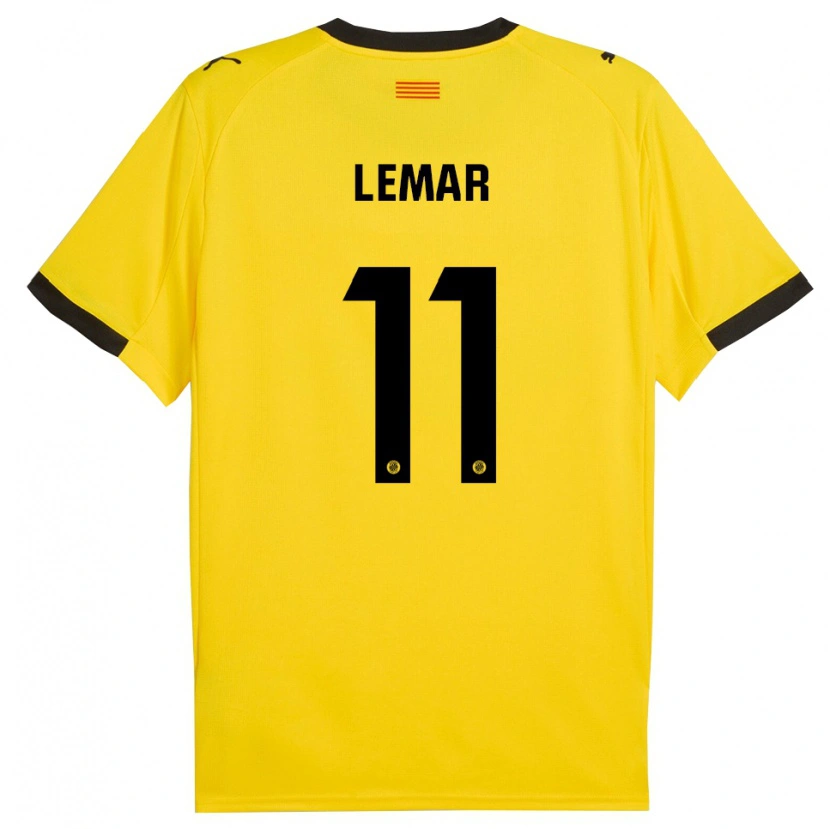 Danxen Børn Thomas Lemar #11 Gul Sort Udebane Spillertrøjer 2025/26 Trøje T-Shirt