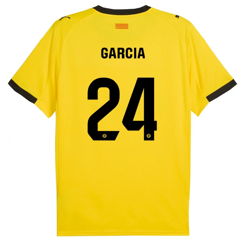 Danxen Børn Borja García #24 Gul Sort Udebane Spillertrøjer 2025/26 Trøje T-Shirt