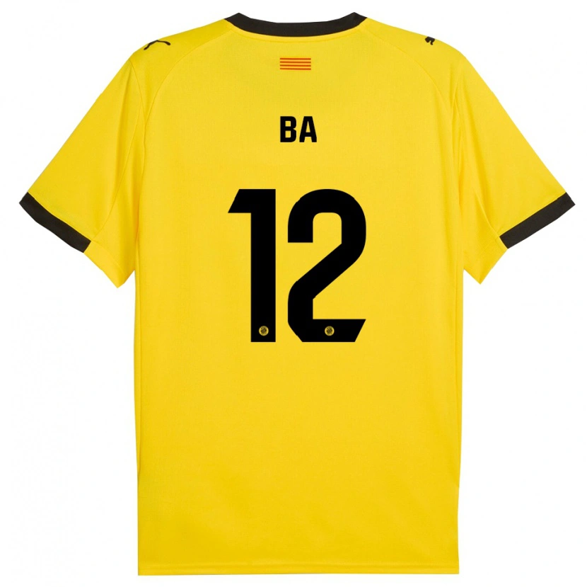 Danxen Børn Papa Ba #12 Gul Sort Udebane Spillertrøjer 2025/26 Trøje T-Shirt