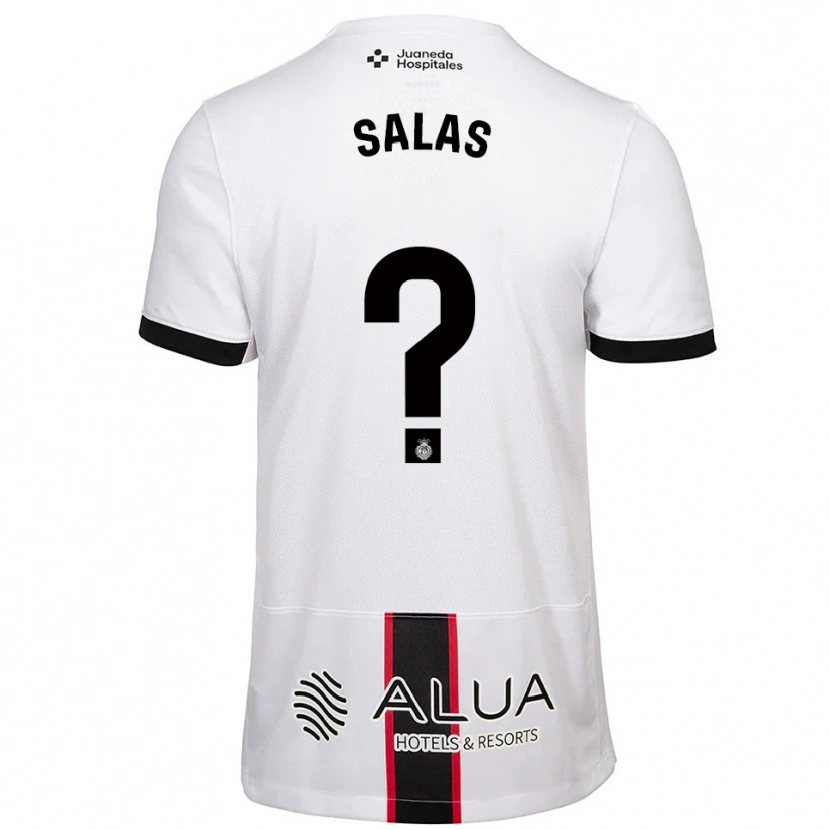 Danxen Børn Gabriel Salas #0 Hvid Sort Udebane Spillertrøjer 2025/26 Trøje T-Shirt