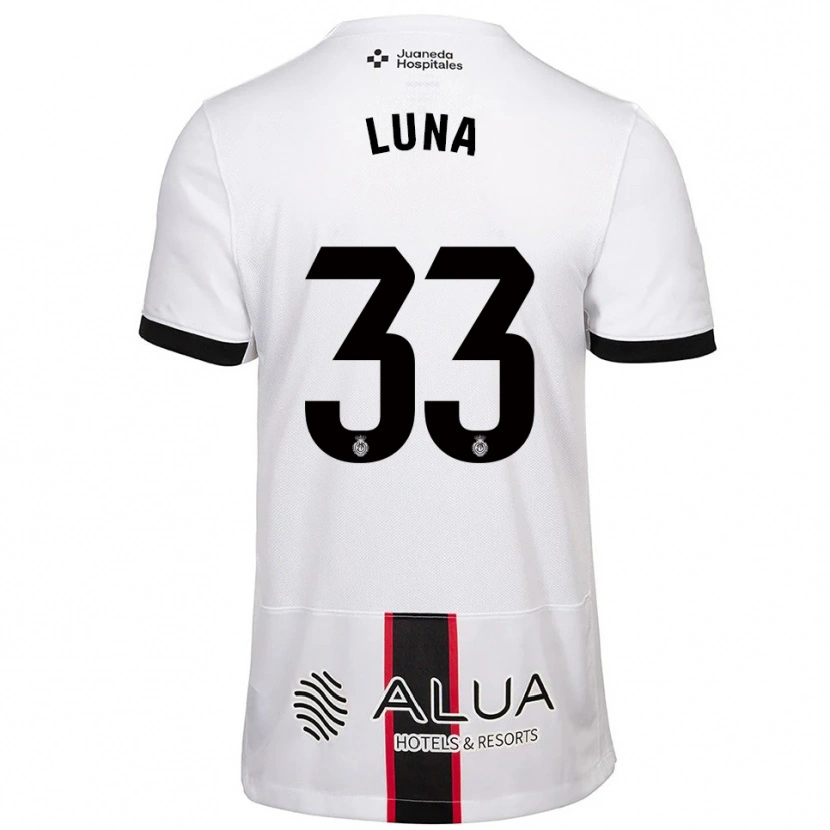 Danxen Børn Daniel Luna #33 Hvid Sort Udebane Spillertrøjer 2025/26 Trøje T-Shirt