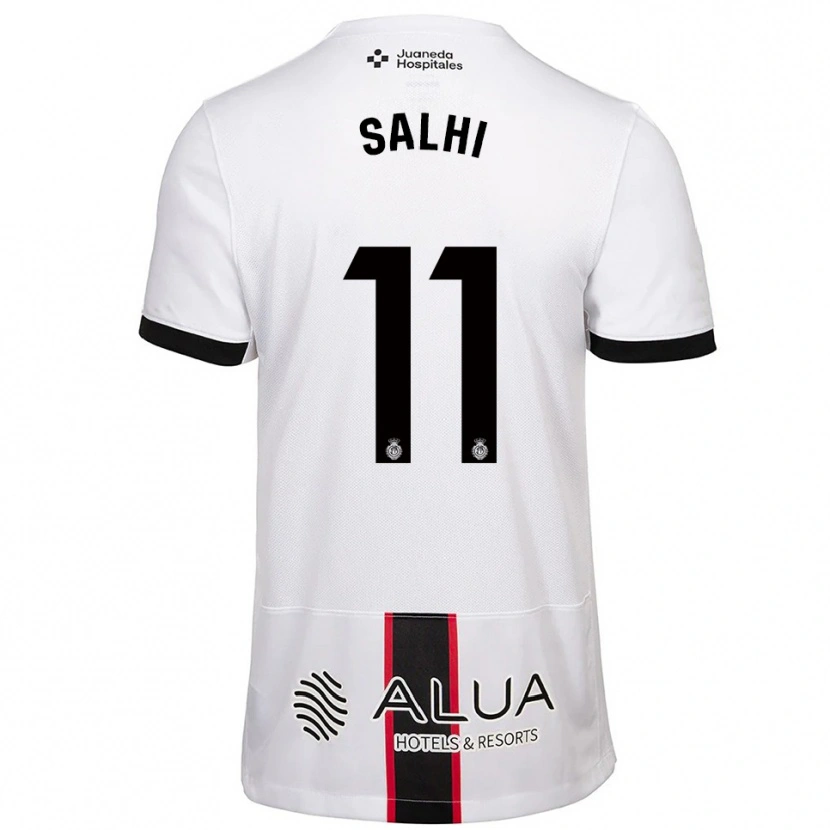 Danxen Børn Iliesse Salhi #11 Hvid Sort Udebane Spillertrøjer 2025/26 Trøje T-Shirt