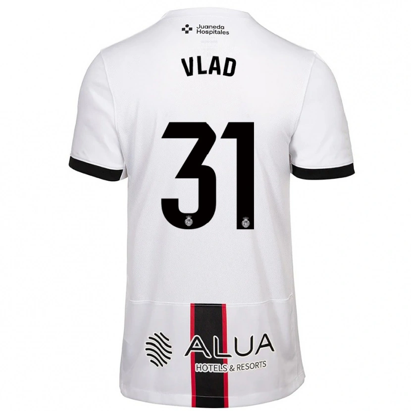 Danxen Børn Rares Vlad #31 Hvid Sort Udebane Spillertrøjer 2025/26 Trøje T-Shirt