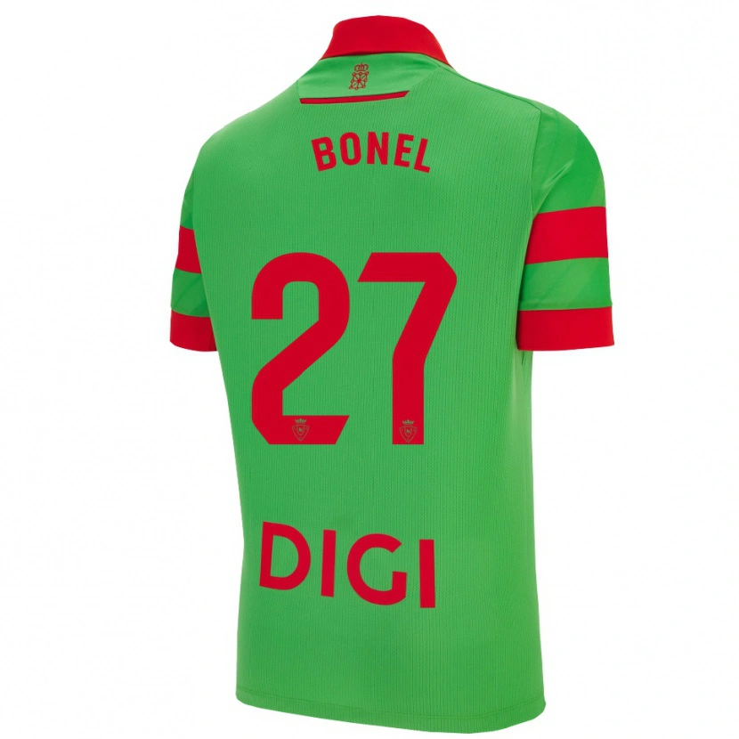 Danxen Børn Aimar Bonel #27 Grøn Rød Udebane Spillertrøjer 2025/26 Trøje T-Shirt