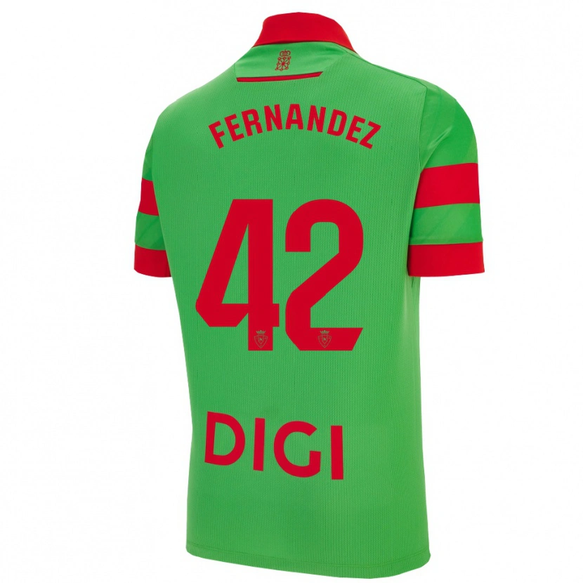 Danxen Børn Rafa Fernández #42 Grøn Rød Udebane Spillertrøjer 2025/26 Trøje T-Shirt