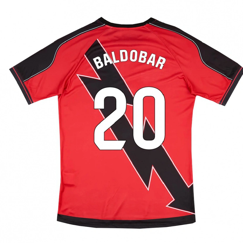 Danxen Børn Javi Baldobar #20 Rød Sort Udebane Spillertrøjer 2025/26 Trøje T-Shirt