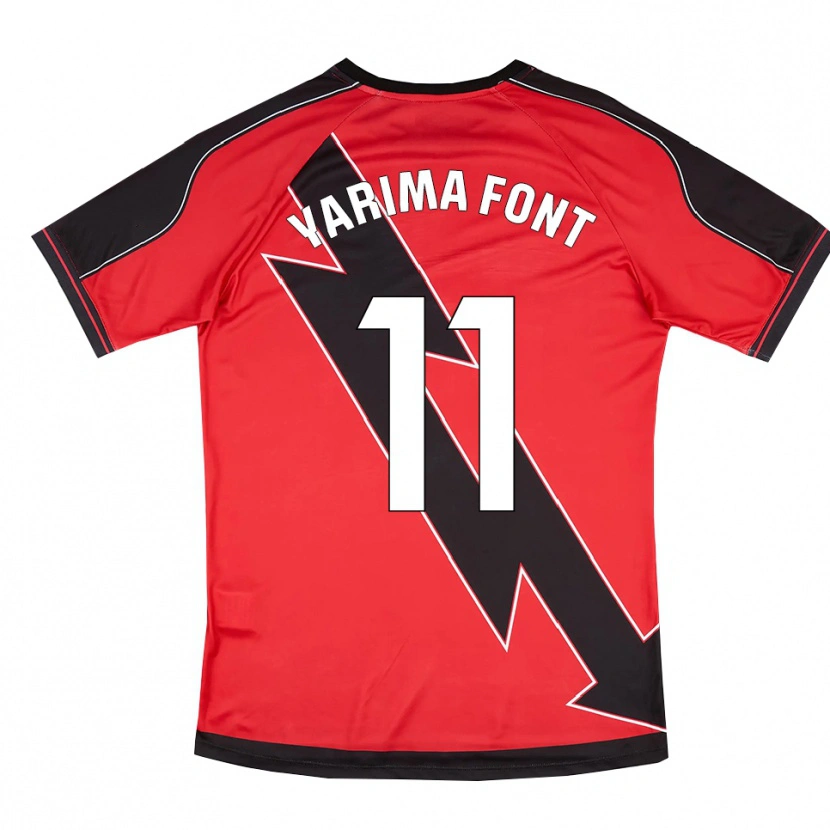 Danxen Børn Yarima Font Barrasa #11 Rød Sort Udebane Spillertrøjer 2025/26 Trøje T-Shirt
