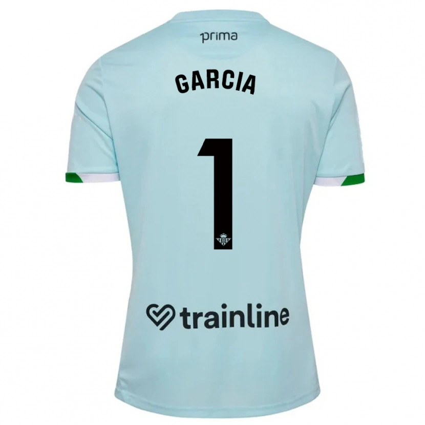 Danxen Børn Germán García #1 Himmelblå Grøn Udebane Spillertrøjer 2025/26 Trøje T-Shirt