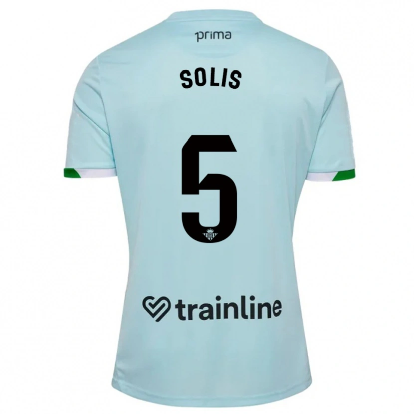 Danxen Børn Marcos Solís #5 Himmelblå Grøn Udebane Spillertrøjer 2025/26 Trøje T-Shirt