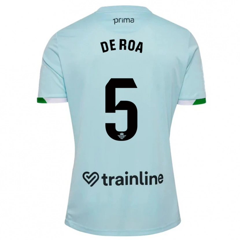 Danxen Børn Carlos De Roa #5 Himmelblå Grøn Udebane Spillertrøjer 2025/26 Trøje T-Shirt