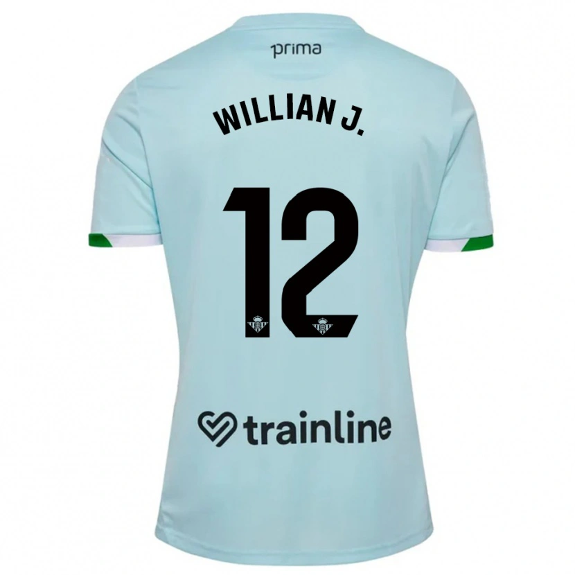 Danxen Børn Willian Jose #12 Himmelblå Grøn Udebane Spillertrøjer 2025/26 Trøje T-Shirt