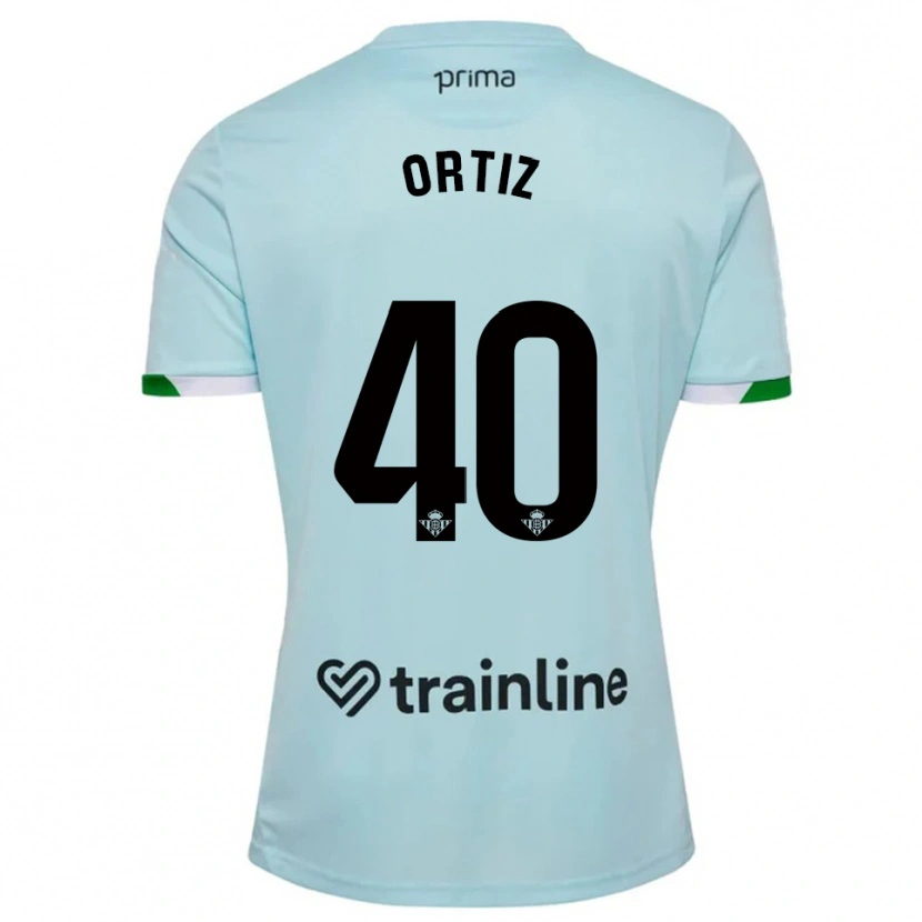 Danxen Børn Ángel Ortiz #40 Himmelblå Grøn Udebane Spillertrøjer 2025/26 Trøje T-Shirt