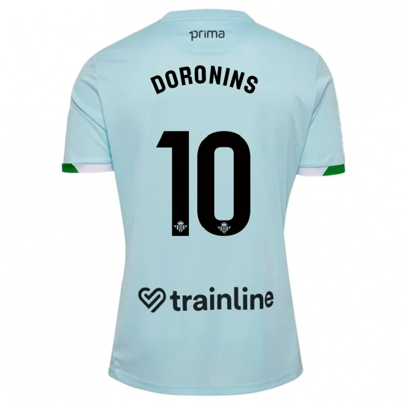 Danxen Børn Nikita Doronins #10 Himmelblå Grøn Udebane Spillertrøjer 2025/26 Trøje T-Shirt
