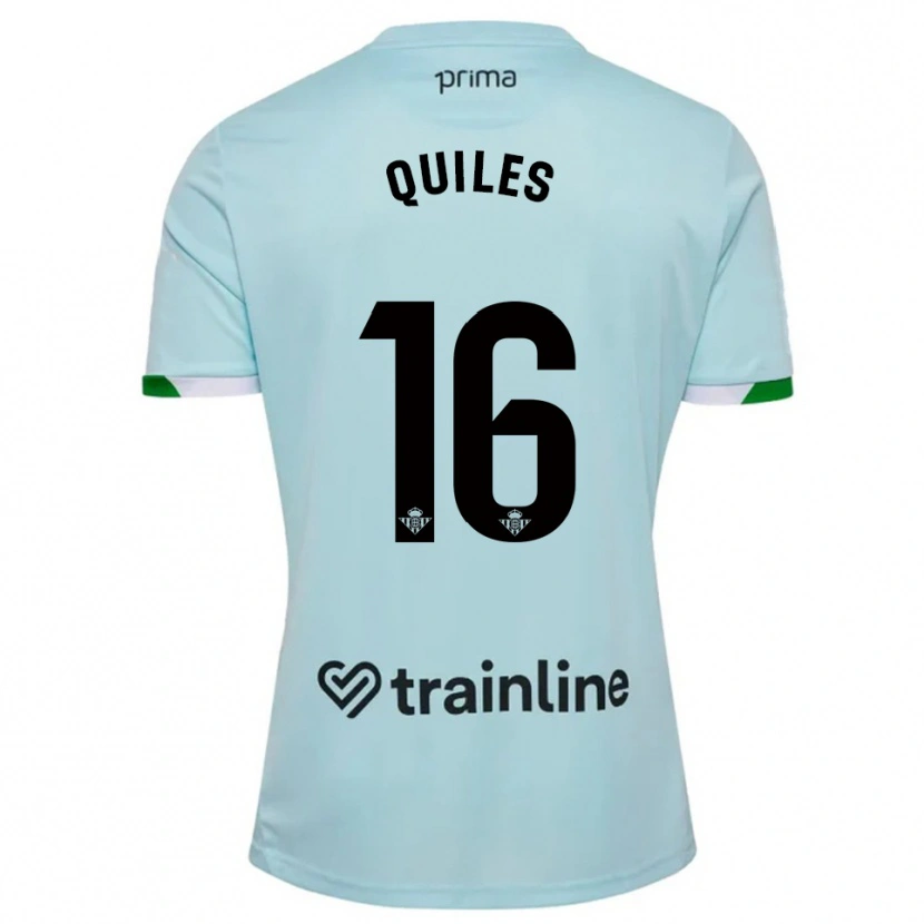 Danxen Børn Violeta García Quiles #16 Himmelblå Grøn Udebane Spillertrøjer 2025/26 Trøje T-Shirt